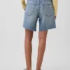 8" Orta Bel Gevşek Denim Bermuda Şort