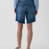 8" Orta Bel Gevşek Denim Bermuda Şort