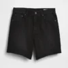 8" Orta Bel Gevşek Denim Bermuda Şort