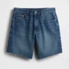 8" Orta Bel Gevşek Denim Bermuda Şort
