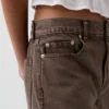 8" Orta Bel Gevşek Denim Bermuda Şort