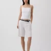 9" Alçak Bel Keten Karışımlı Pantolon Şortları