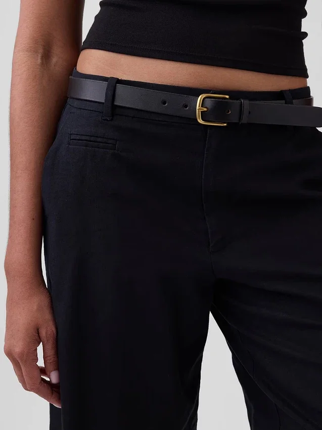 9" Alçak Bel Keten Karışımlı Pantolon Şortları