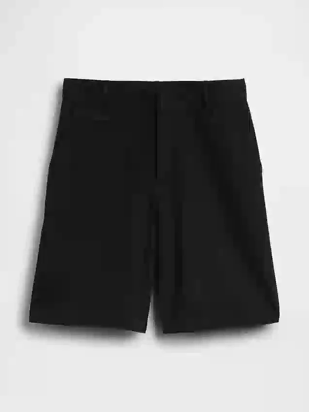 9" Alçak Bel Keten Karışımlı Pantolon Şortları