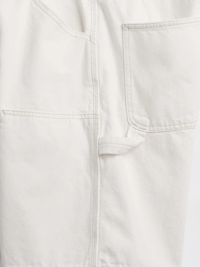 9" Bol Kesim Denim Marangoz Şortu