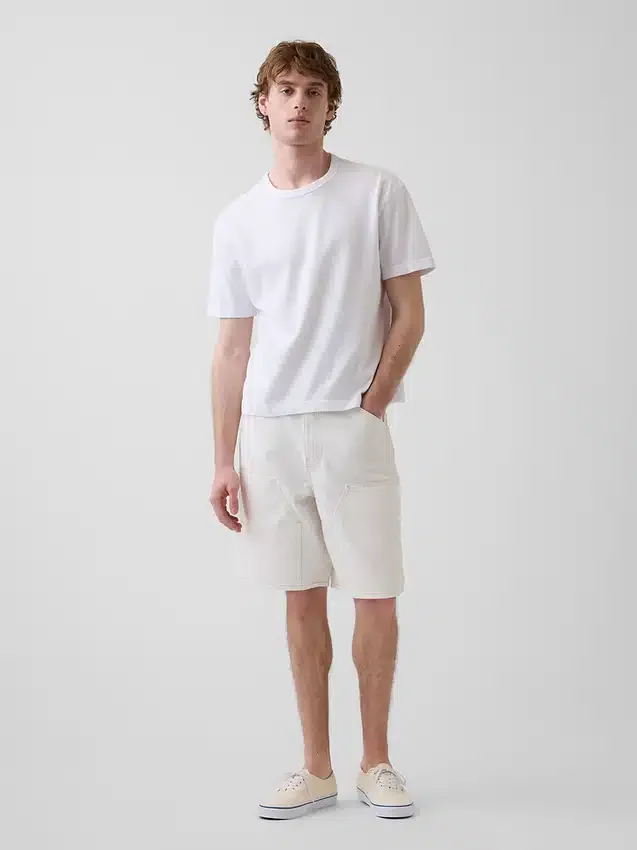 9" Bol Kesim Denim Marangoz Şortu