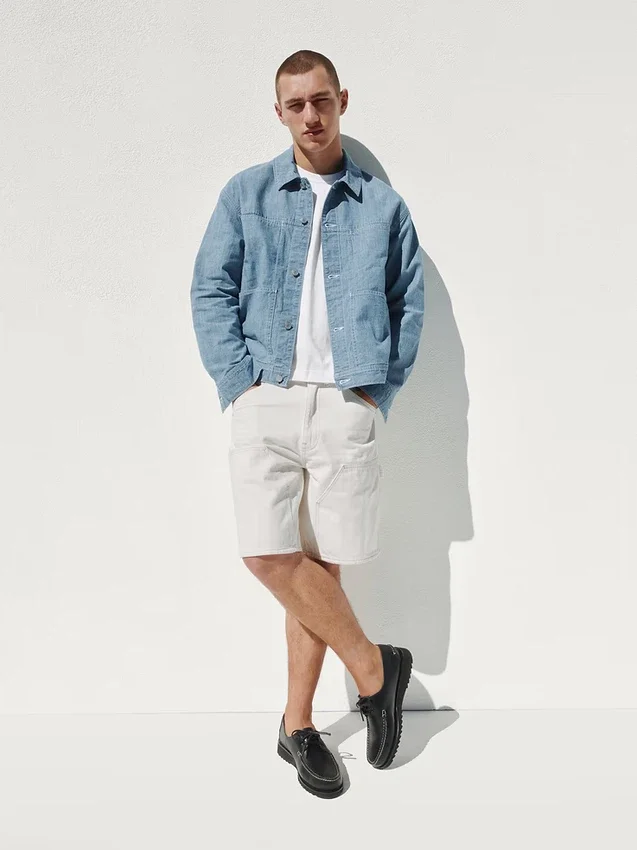 9" Bol Kesim Denim Marangoz Şortu