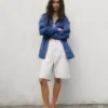 9" Bol Kesim Denim Marangoz Şortu