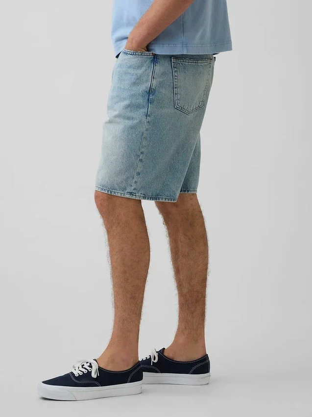 90'lar Tarzı Bol Denim Şortlar