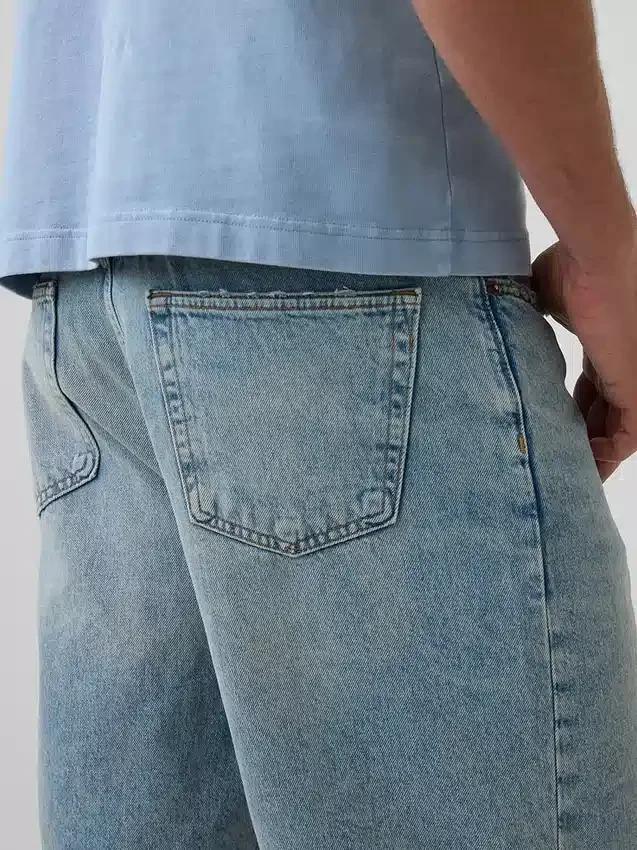 90'lar Tarzı Bol Denim Şortlar