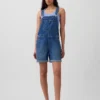 90'lar Tarzı Bol Kesim Denim Şortlu Tulum