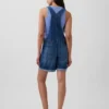 90'lar Tarzı Bol Kesim Denim Şortlu Tulum