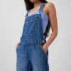 90'lar Tarzı Bol Kesim Denim Şortlu Tulum