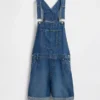 90'lar Tarzı Bol Kesim Denim Şortlu Tulum