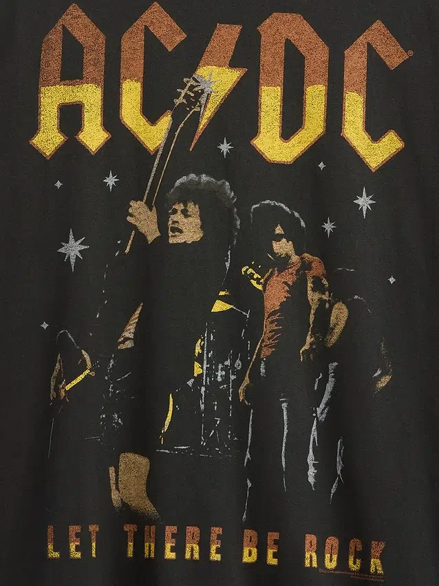 Ac/Dc Bol Kesim Grafik Tişört