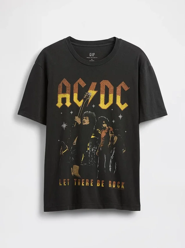 Ac/Dc Bol Kesim Grafik Tişört