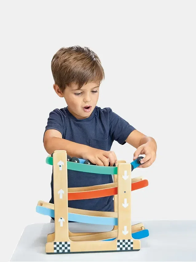 Ahşap Rampa Yarış Arabası Bebek Oyuncağı