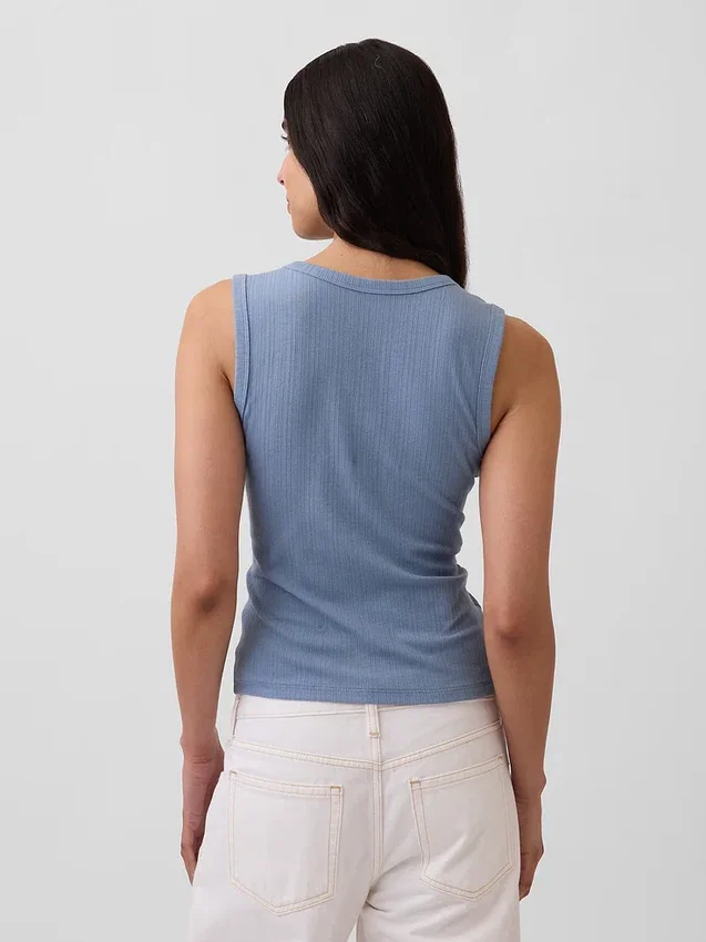 Alacalı Nervürlü Tank Top