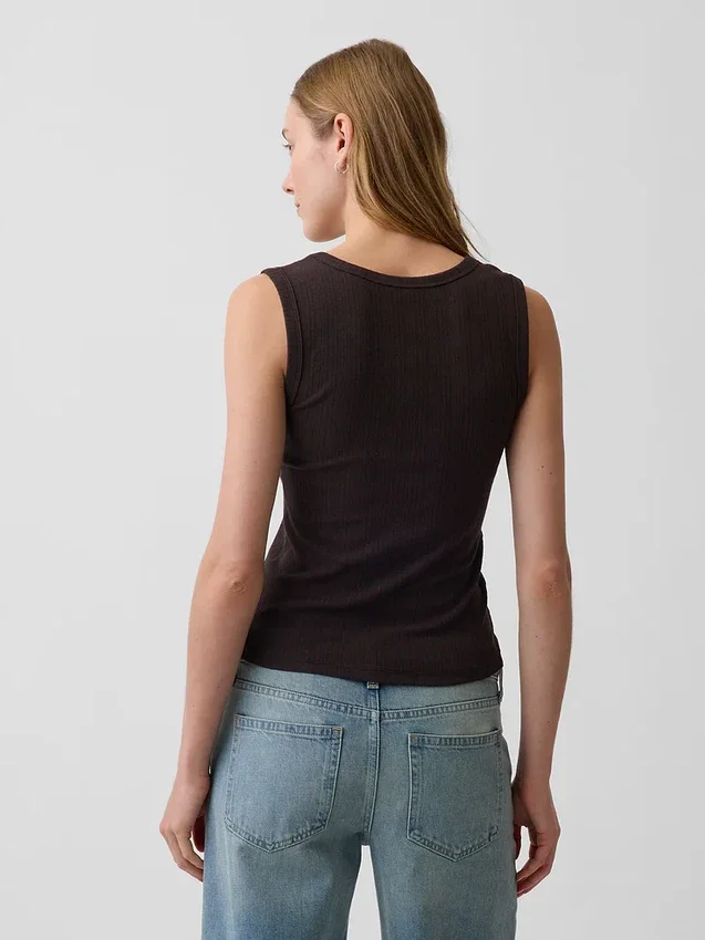 Alacalı Nervürlü Tank Top
