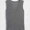 Alacalı Nervürlü Tank Top