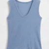 Alacalı Nervürlü Tank Top