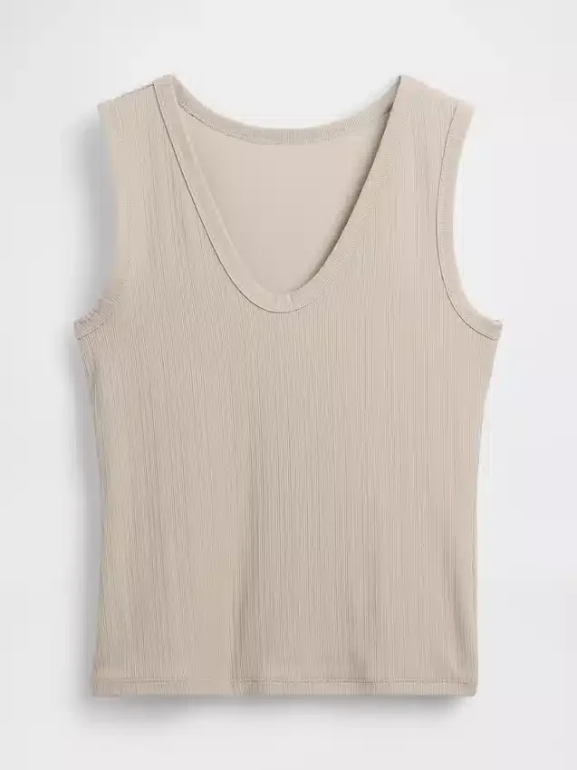 Alacalı Nervürlü Tank Top
