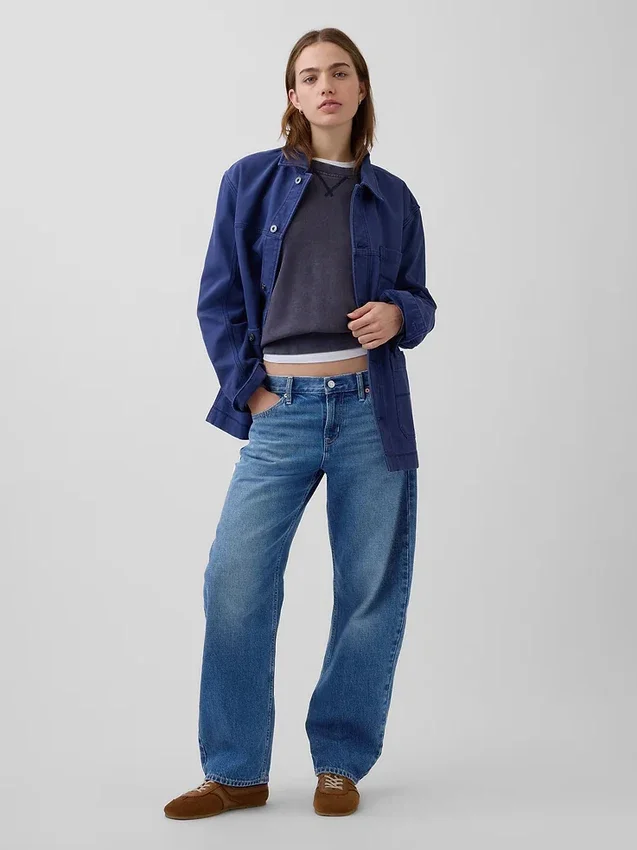 Alçak Bel Barrel Jean'ler