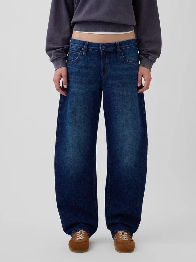 Alçak Bel Barrel Jean'ler