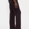 Alçak Bel Keten Karışımlı Geniş Paça Pantolon