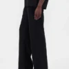 Alçak Bel Keten Karışımlı Geniş Paça Pantolon