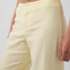 Alçak Bel Keten Karışımlı Geniş Paça Pantolon