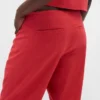 Alçak Bel Keten Karışımlı Geniş Paça Pantolon