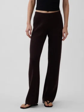 Alçak Bel Pamuk Karışımlı Bootcut Kazak Pantolonlar