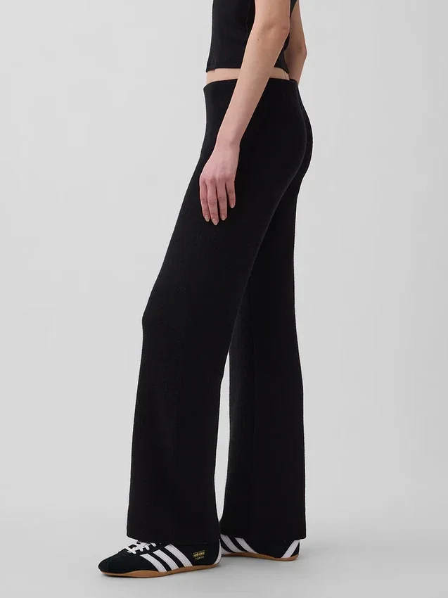 Alçak Bel Pamuk Karışımlı Bootcut Kazak Pantolonlar