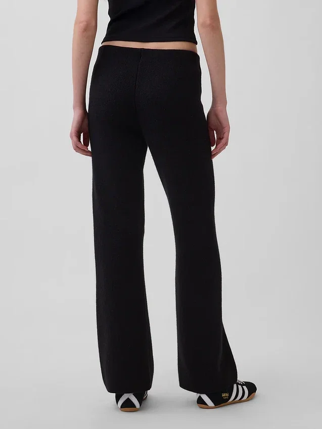Alçak Bel Pamuk Karışımlı Bootcut Kazak Pantolonlar