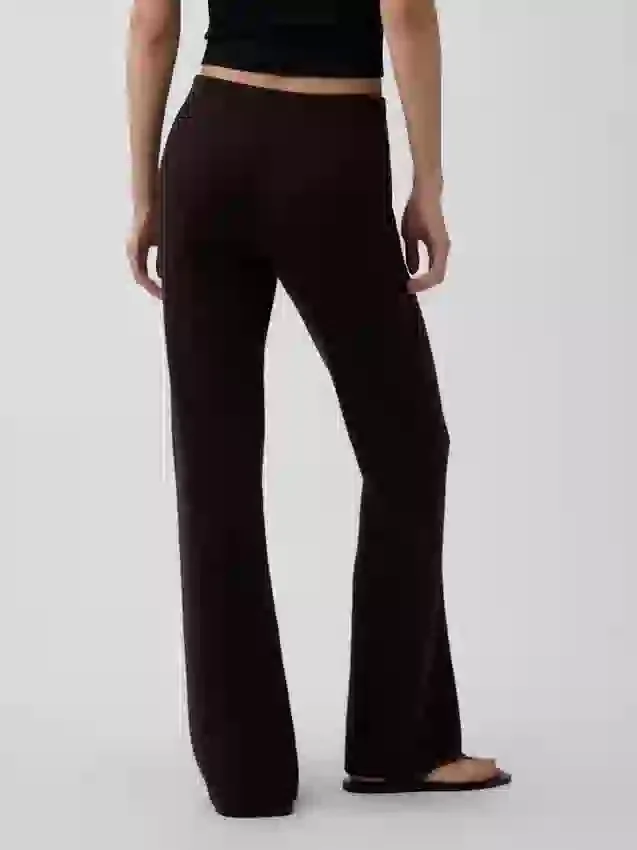 Alçak Bel Pamuk Karışımlı Bootcut Kazak Pantolonlar