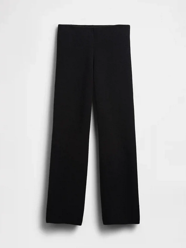 Alçak Bel Pamuk Karışımlı Bootcut Kazak Pantolonlar