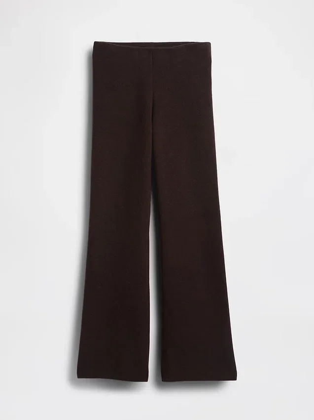 Alçak Bel Pamuk Karışımlı Bootcut Kazak Pantolonlar