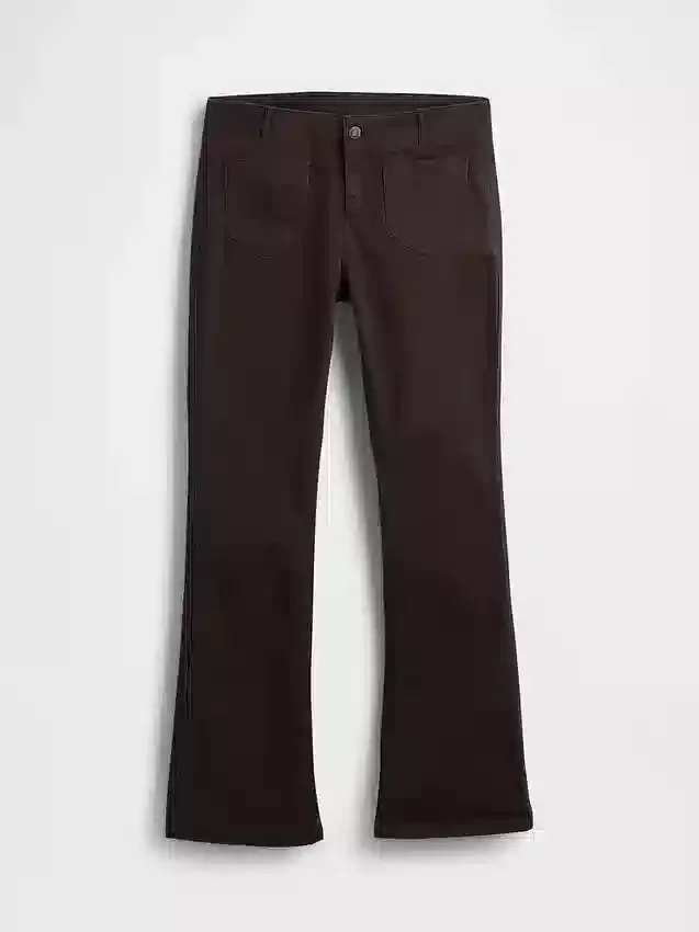 Alçak Bel Twill Uzun ve Dar Pantolonlar