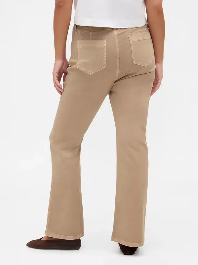 Alçak Bel Twill Uzun ve Dar Pantolonlar