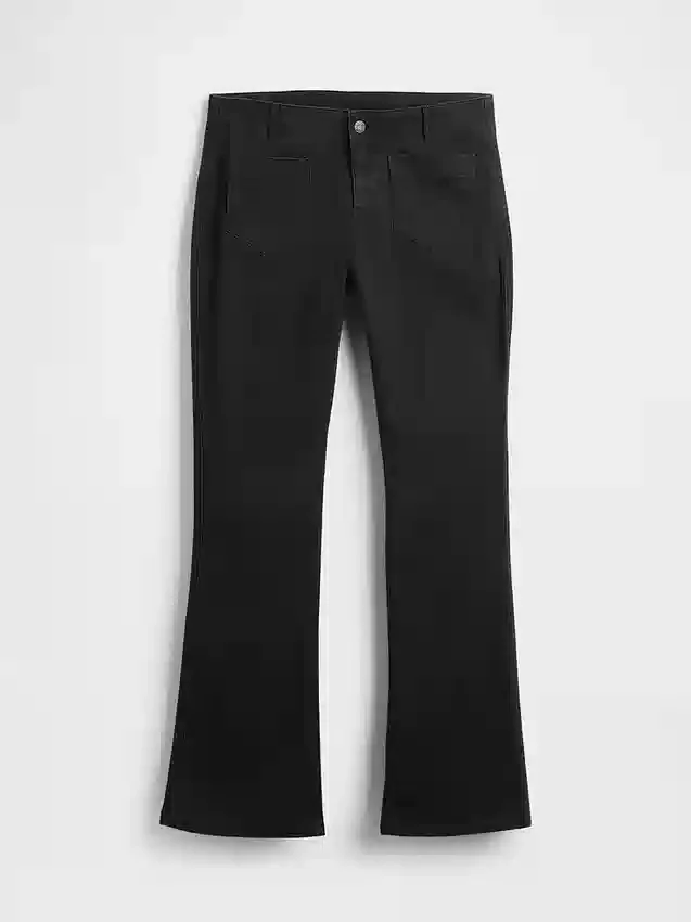 Alçak Bel Twill Uzun ve Dar Pantolonlar