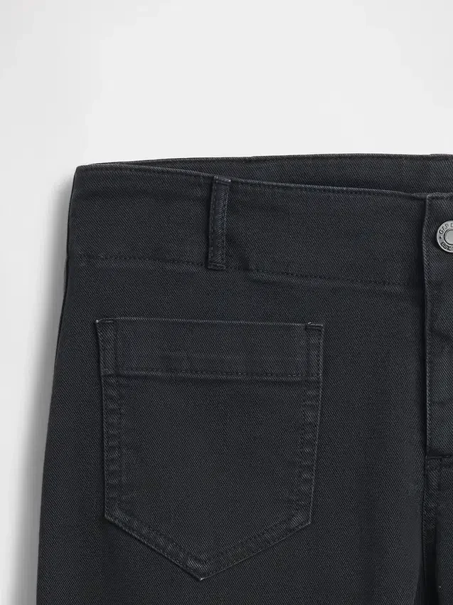 Alçak Bel Twill Uzun ve Dar Pantolonlar