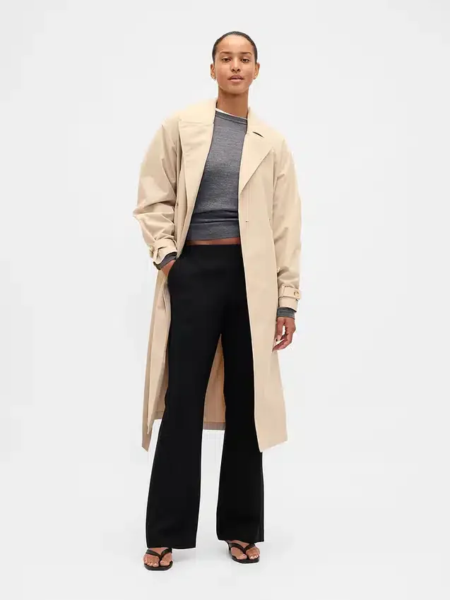 Alçak Belli Twill Geniş Paça Pantolon