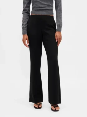 Alçak Belli Twill Geniş Paça Pantolon