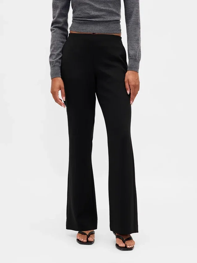 Alçak Belli Twill Geniş Paça Pantolon