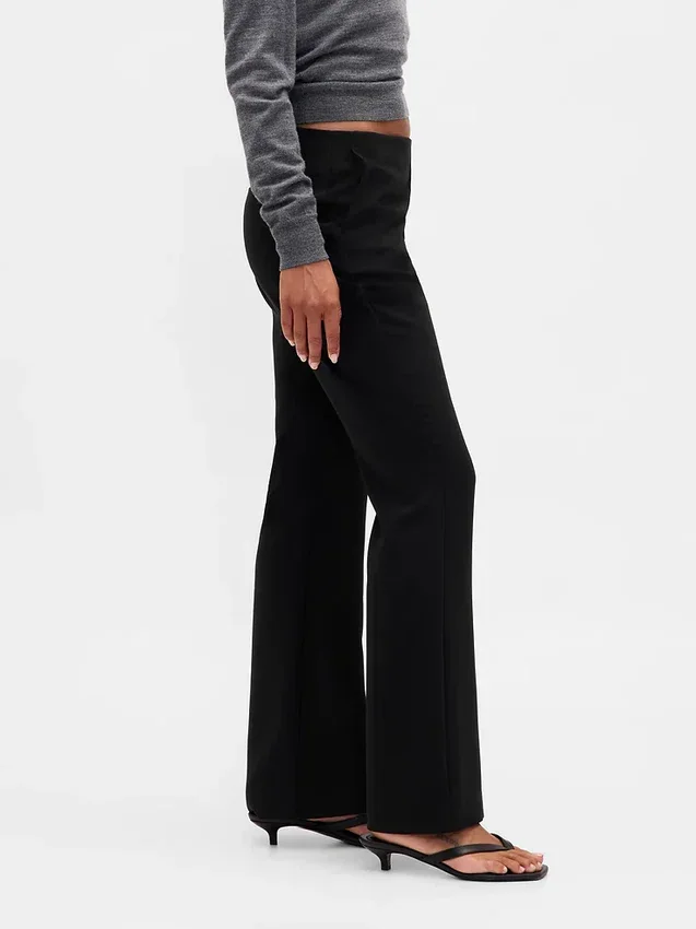 Alçak Belli Twill Geniş Paça Pantolon