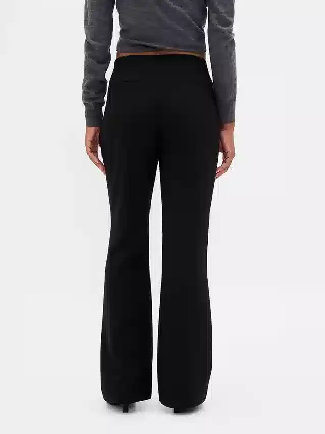 Alçak Belli Twill Geniş Paça Pantolon