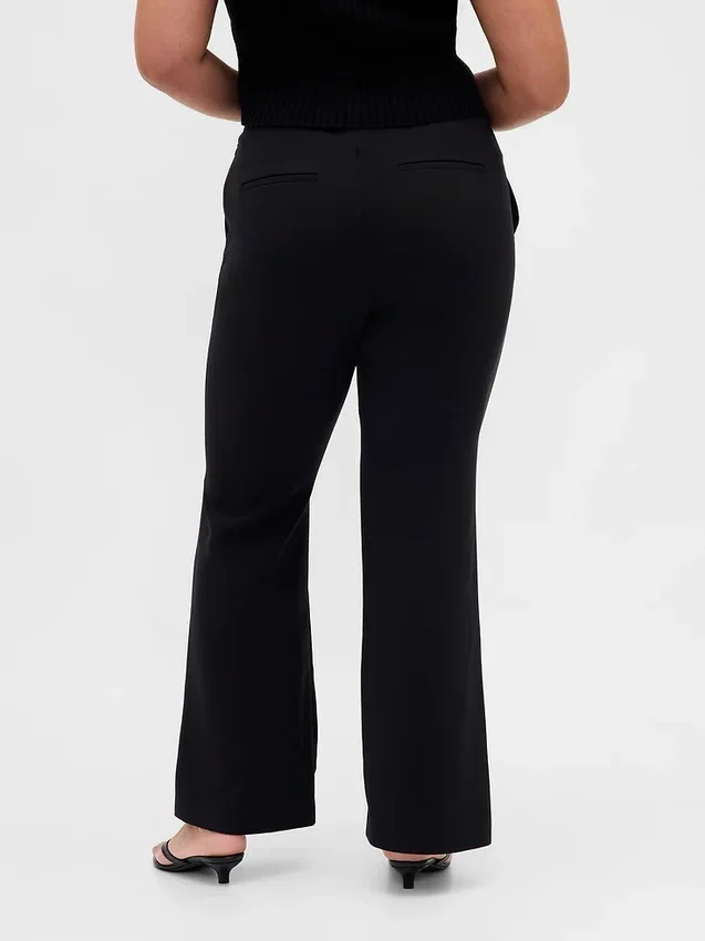 Alçak Belli Twill Geniş Paça Pantolon