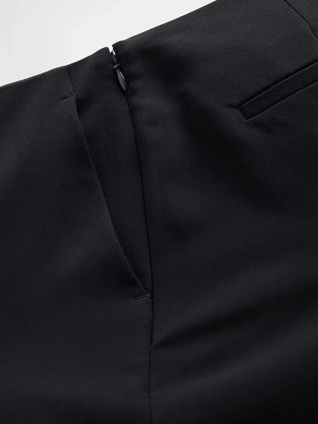 Alçak Belli Twill Geniş Paça Pantolon