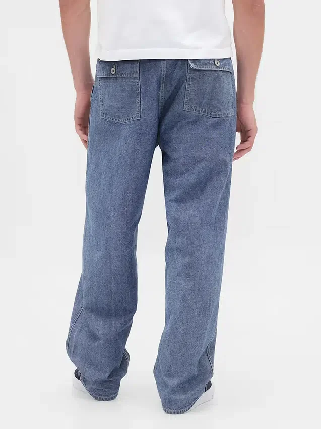 Ağır Chambray Bol Kesim Jean'ler